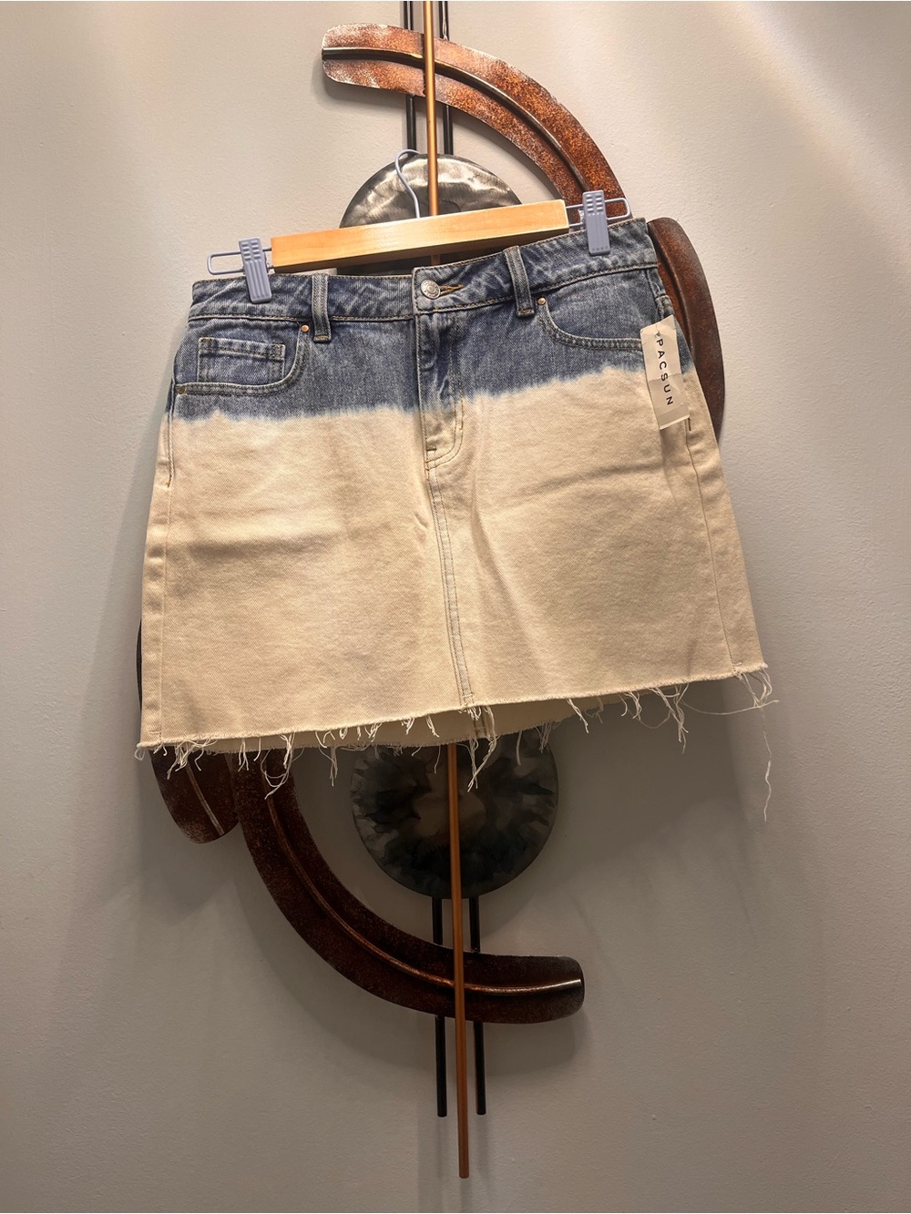 PacSun ombré Denim Mini Skirt - Blue & Cream 27
